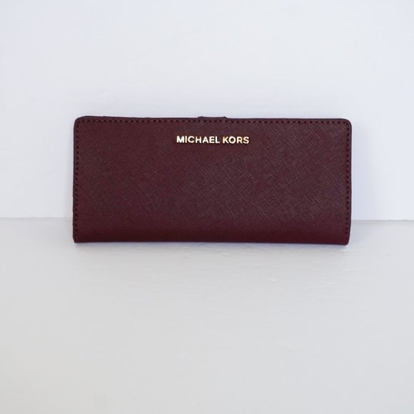 Michael Kors Jet Set MD Slim Bifold Wallet Merlot - Picture 4 of 7